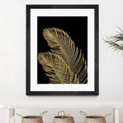 Palm Leaves Finesse Line Art with Gold Foil #1 #minimal by Anita & Bella Jantz on GIANT ART - yellow digital drawing