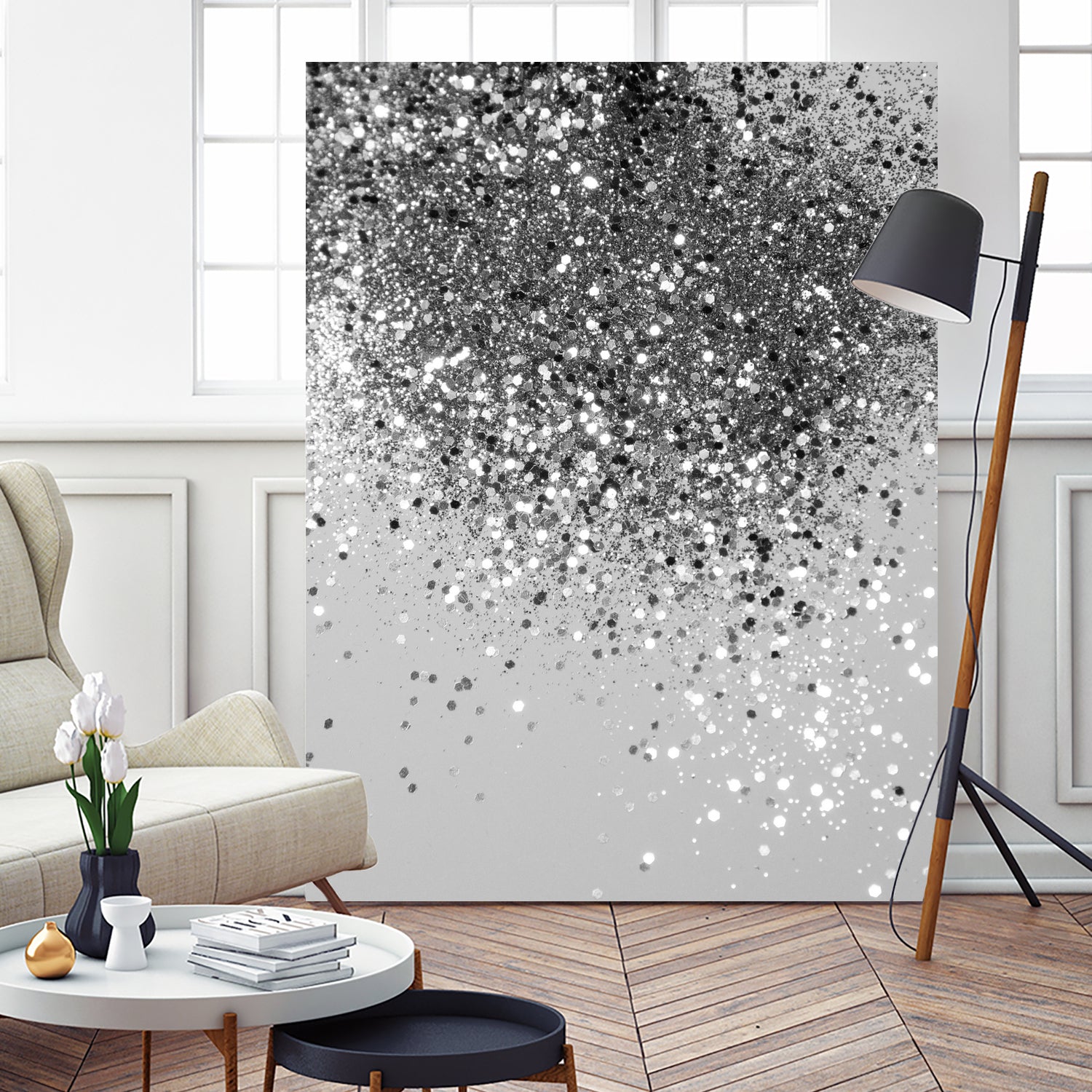 Soft Silver Gray Glitter #1 (Faux Glitter - Photography) by Anita & Bella Jantz on GIANT ART - gray photo illustration