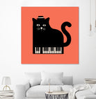 Cool Cat on Piano by Budi Satria Kompoi on GIANT ART - mixed media