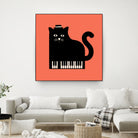 Cool Cat on Piano by Budi Satria Kompoi on GIANT ART - mixed media