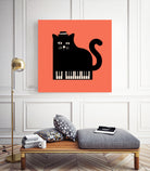 Cool Cat on Piano by Budi Satria Kompoi on GIANT ART - mixed media
