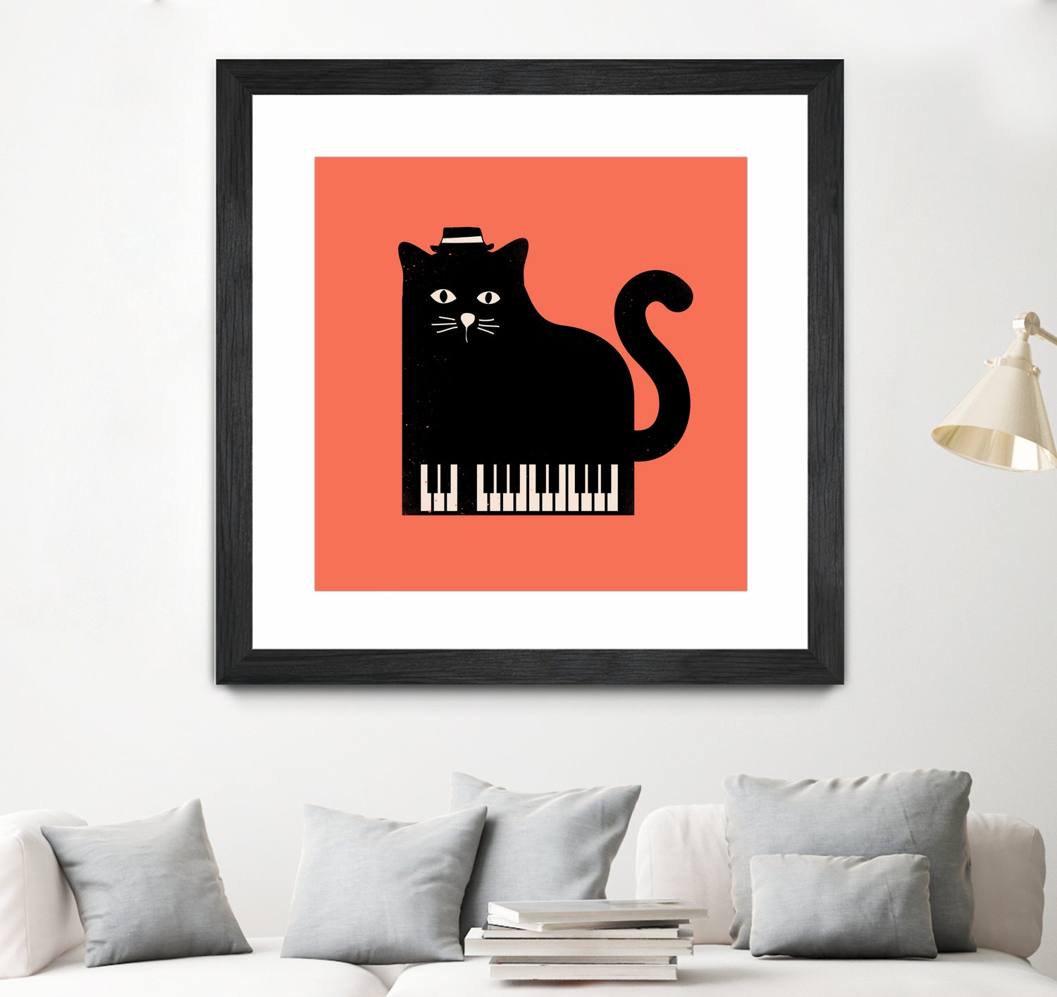 Cool Cat on Piano by Budi Satria Kompoi on GIANT ART - mixed media