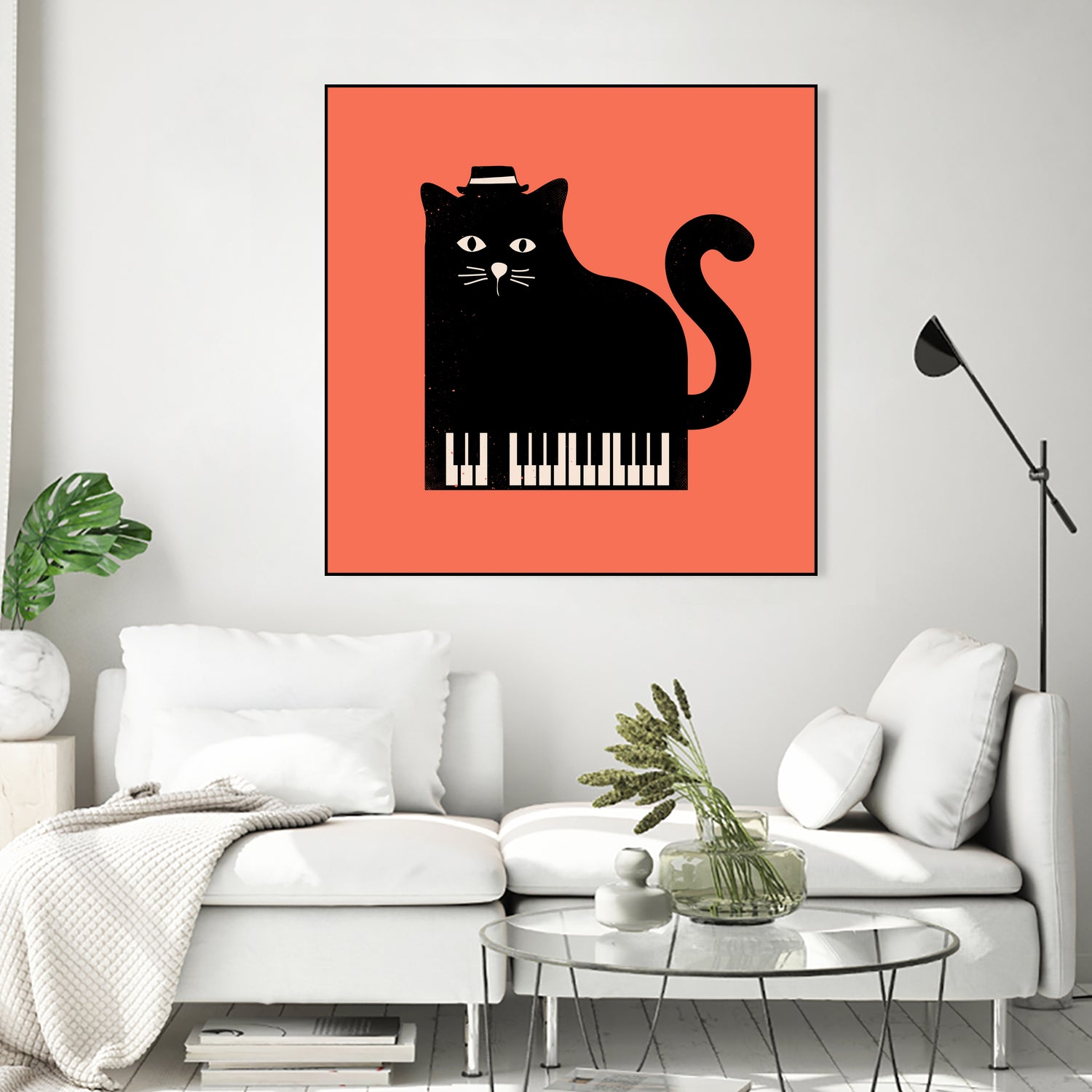 Cool Cat on Piano by Budi Satria Kompoi on GIANT ART - mixed media