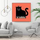 Cool Cat on Piano by Budi Satria Kompoi on GIANT ART - mixed media