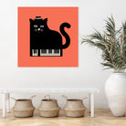 Cool Cat on Piano by Budi Satria Kompoi on GIANT ART - mixed media