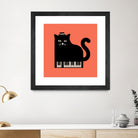 Cool Cat on Piano by Budi Satria Kompoi on GIANT ART - mixed media