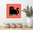 Cool Cat on Piano by Budi Satria Kompoi on GIANT ART - mixed media