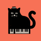 Cool Cat on Piano by Budi Satria Kompoi on GIANT ART - mixed media