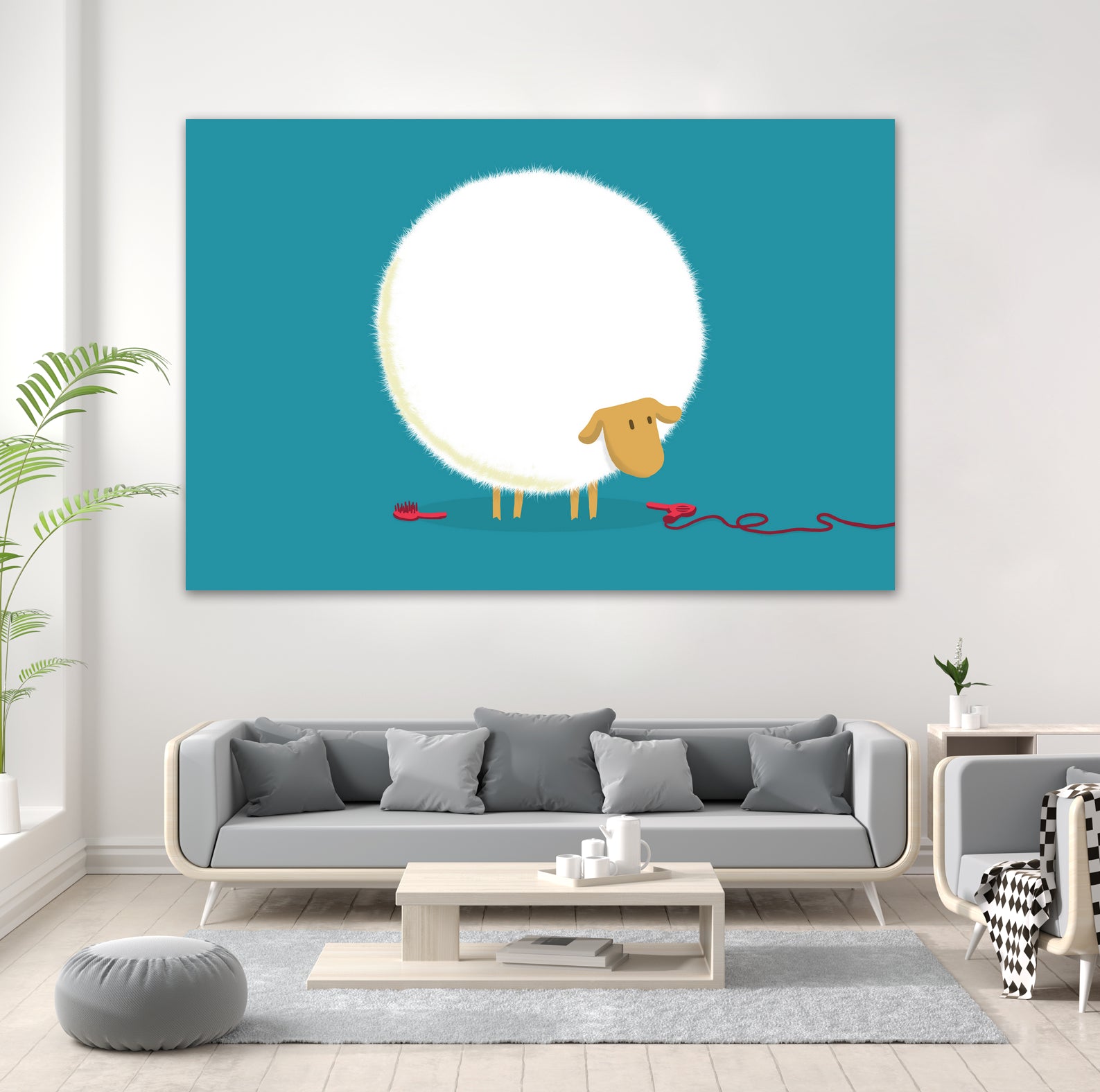 Fluffy Sheep by Budi Satria Kompoi on GIANT ART - vector illustration