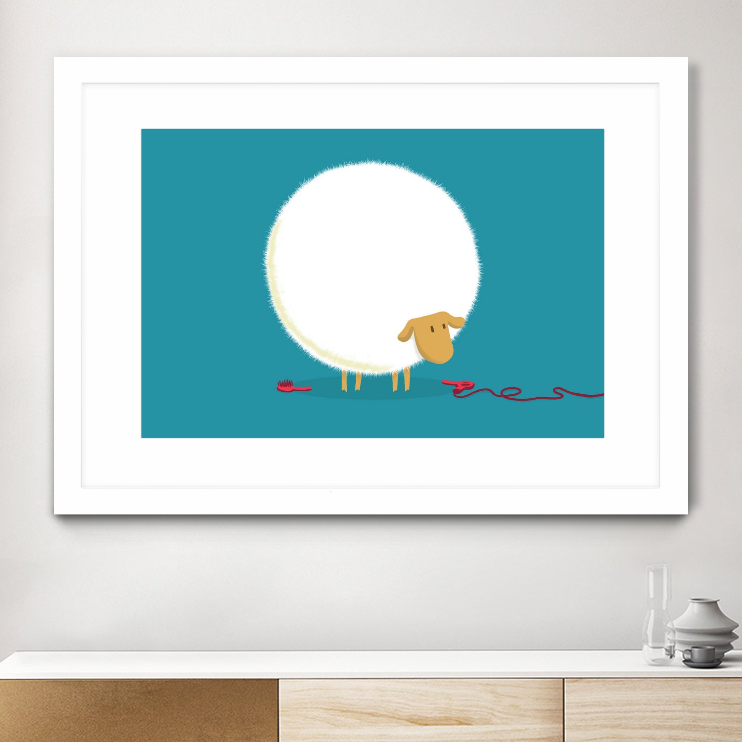 Fluffy Sheep by Budi Satria Kompoi on GIANT ART - vector illustration