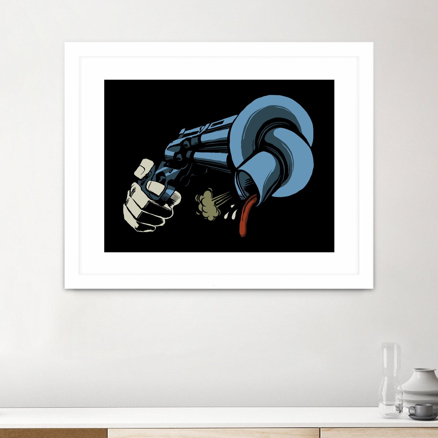 Crooked Gun by Bily Mariano da Luz on GIANT ART - black vector illustration