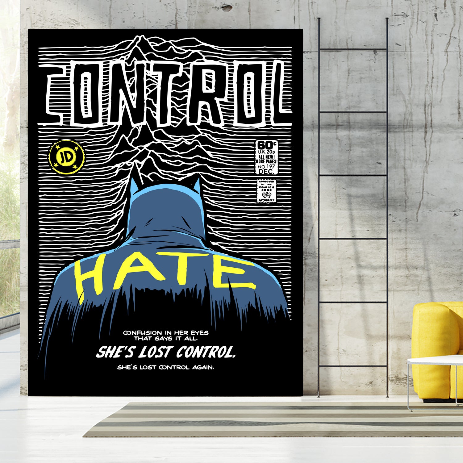 Post-Punk Dark Knight: Control by Bily Mariano da Luz on GIANT ART - black digital drawing