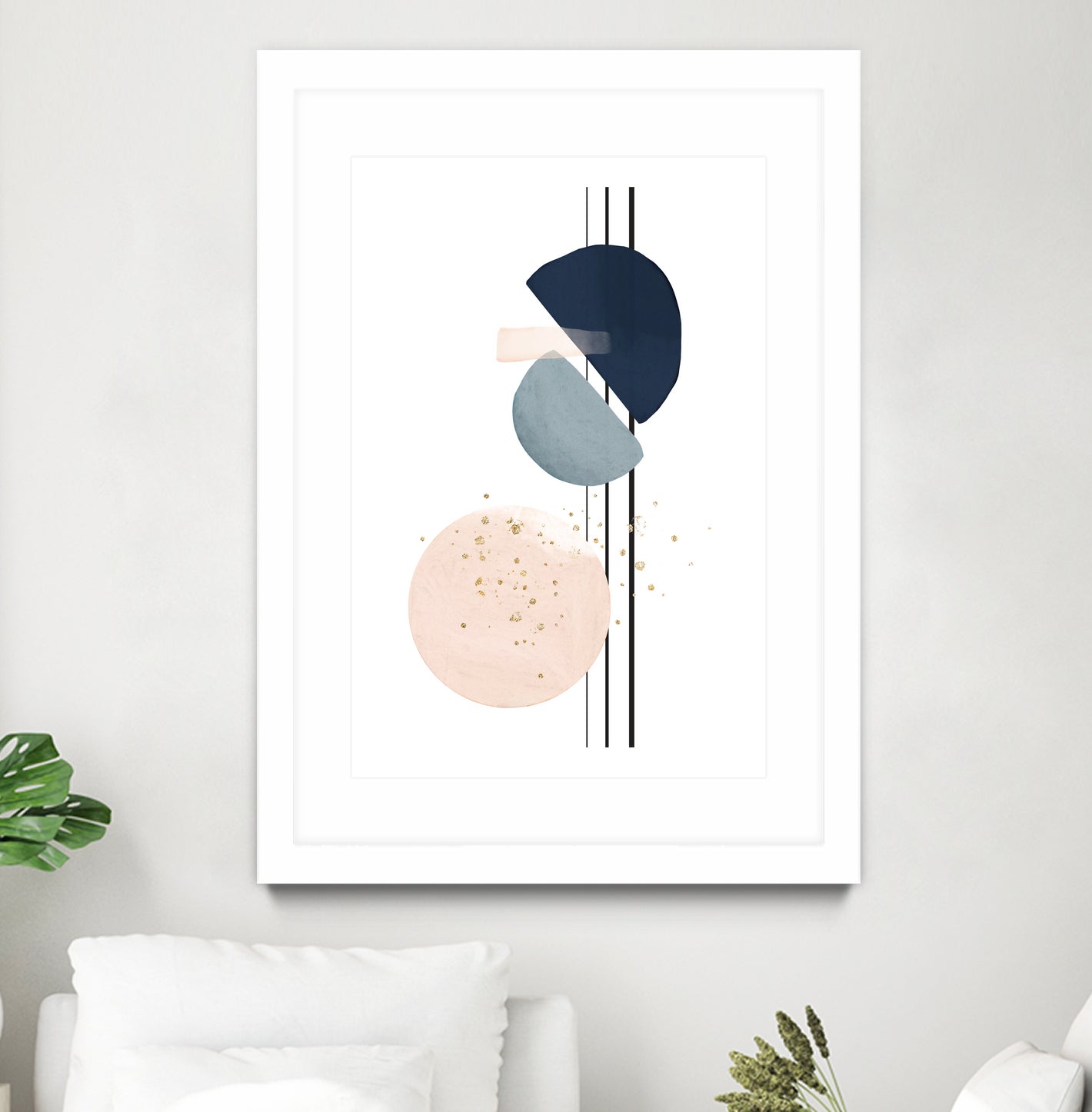 Abstract Study Blush and Navy Blue II by Studio North on GIANT ART - pink digital painting