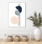 Abstract Study Blush and Navy Blue II by Studio North on GIANT ART - pink digital painting