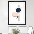 Abstract Study Blush and Navy Blue by Studio North on GIANT ART - pink digital painting