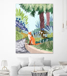 Fox in The Garden | Animals Wildlife Botanical Nature by Uma Gokhale on GIANT ART - orange digital painting