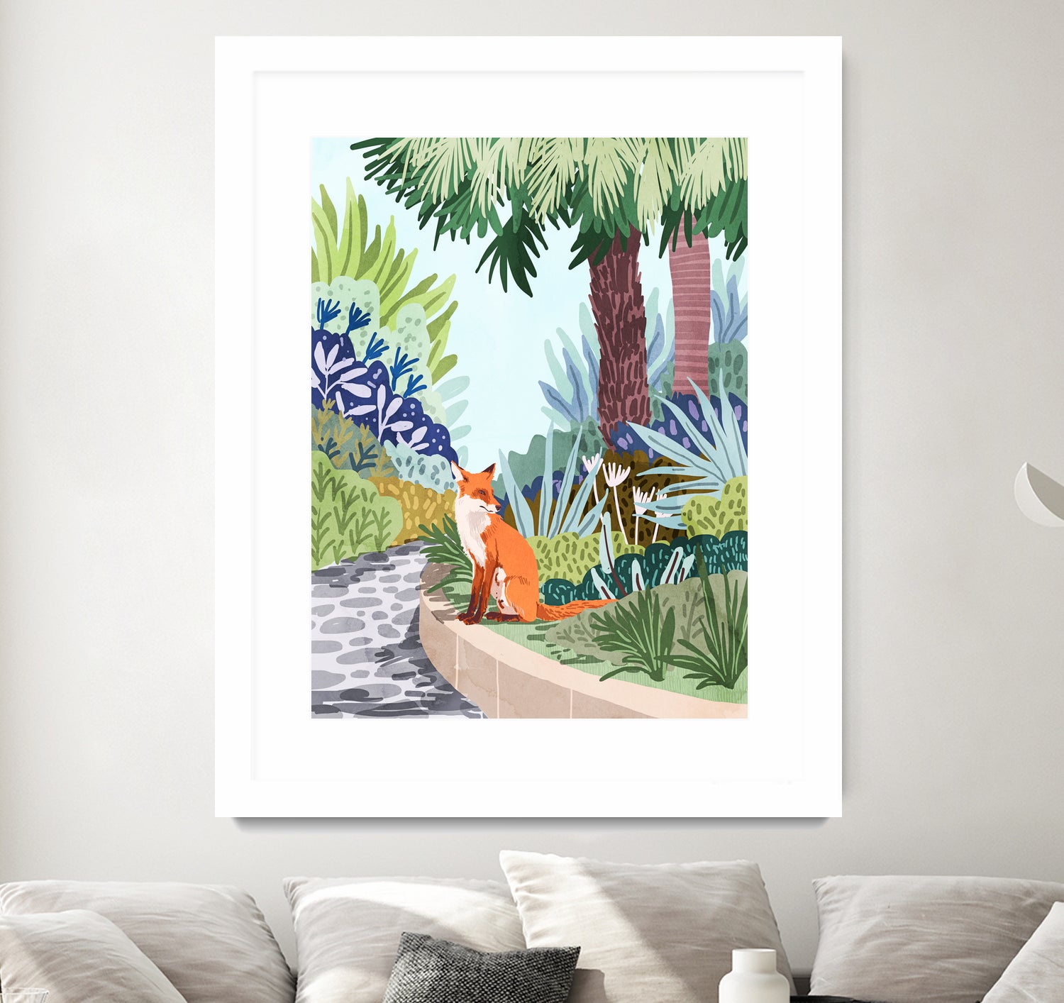 Fox in The Garden | Animals Wildlife Botanical Nature by Uma Gokhale on GIANT ART - orange digital painting