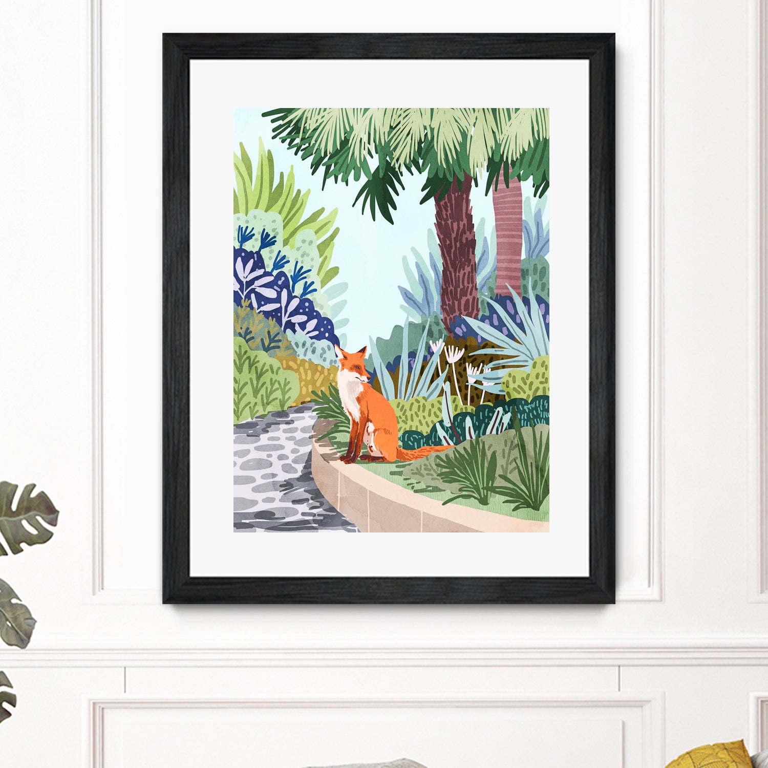 Fox in The Garden | Animals Wildlife Botanical Nature by Uma Gokhale on GIANT ART - orange digital painting