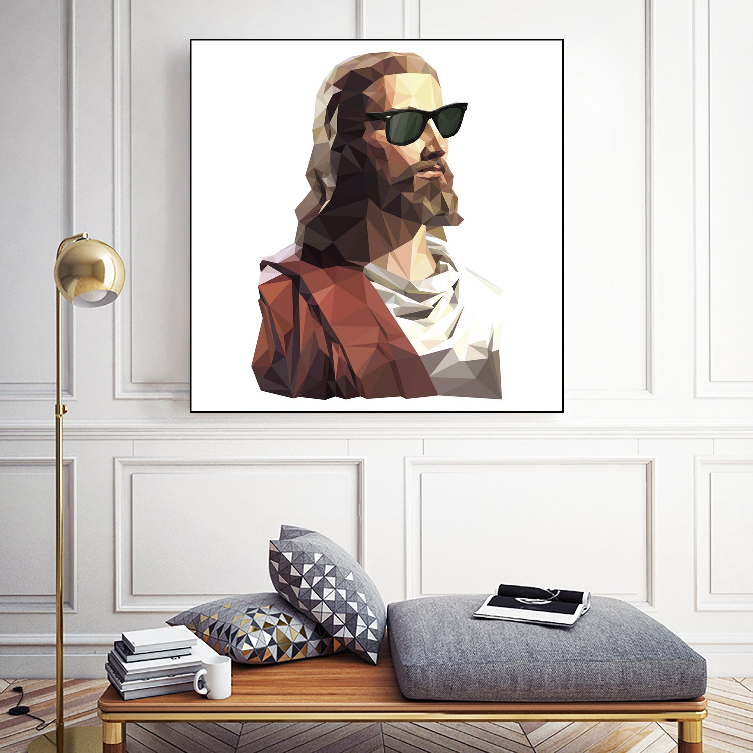 Jesus Born to be Cool by Gabriel Ruiz on GIANT ART - brown photo illustration