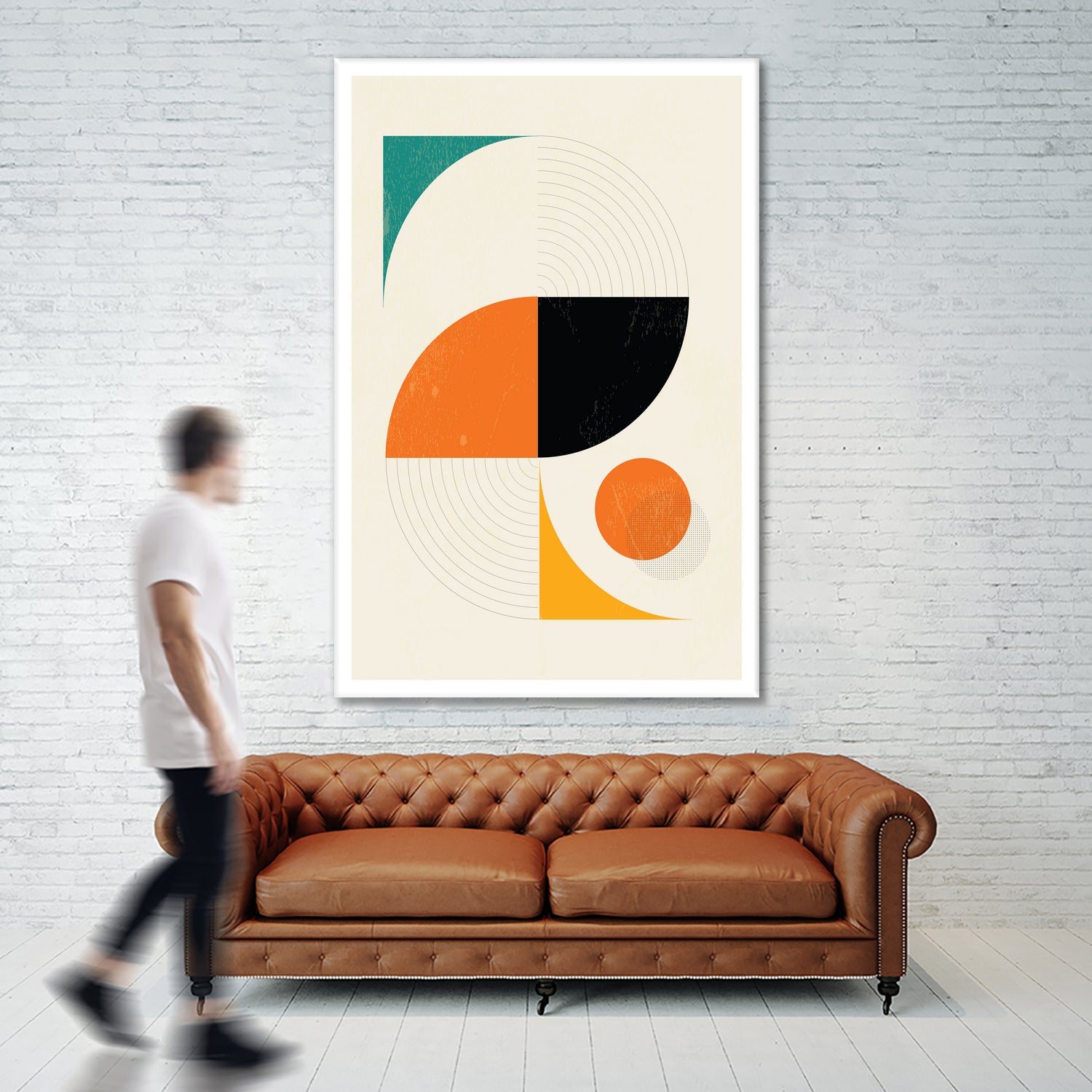 Mid Century Modern Abstract Pop, Retro Style by Studio North on GIANT ART - orange digital drawing