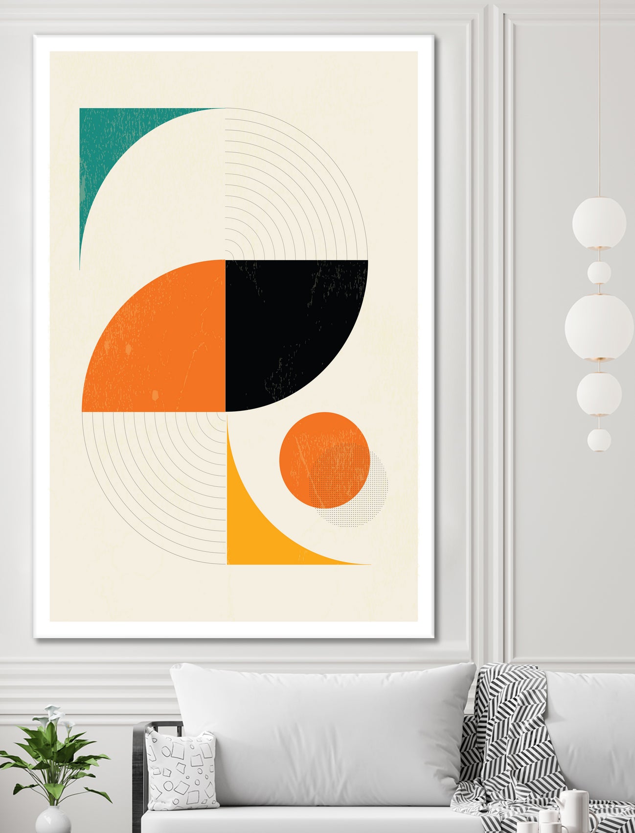 Mid Century Modern Abstract Pop, Retro Style by Studio North on GIANT ART - orange digital drawing