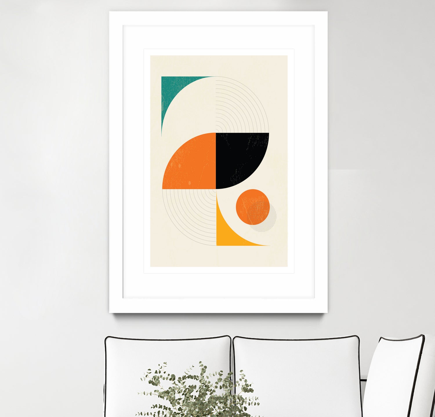 Mid Century Modern Abstract Pop, Retro Style by Studio North on GIANT ART - orange digital drawing