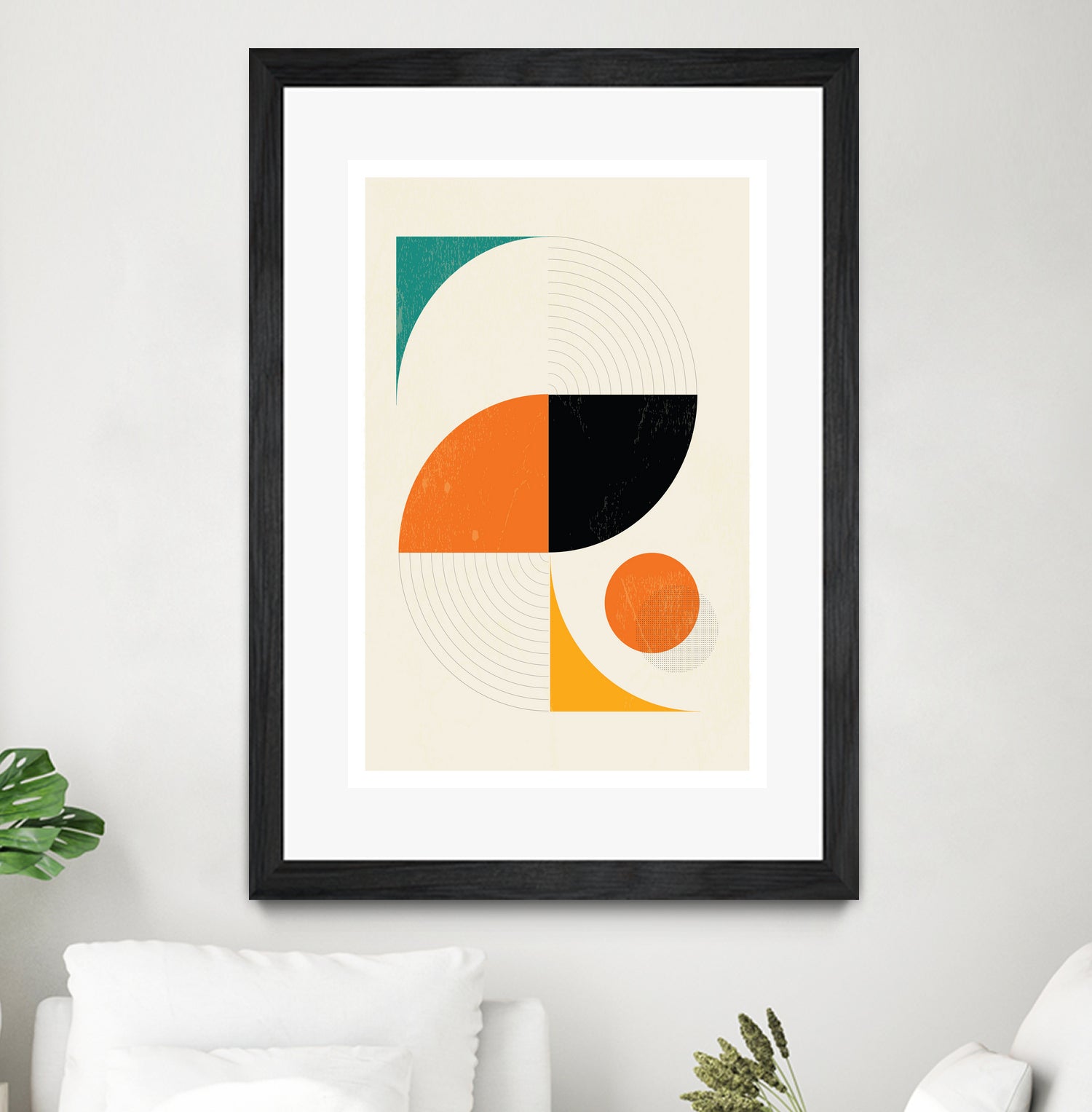 Mid Century Modern Abstract Pop, Retro Style by Studio North on GIANT ART - orange digital drawing