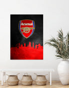 Arsenal FC Skyline by Adrian Baldovino on GIANT ART - red vector illustration