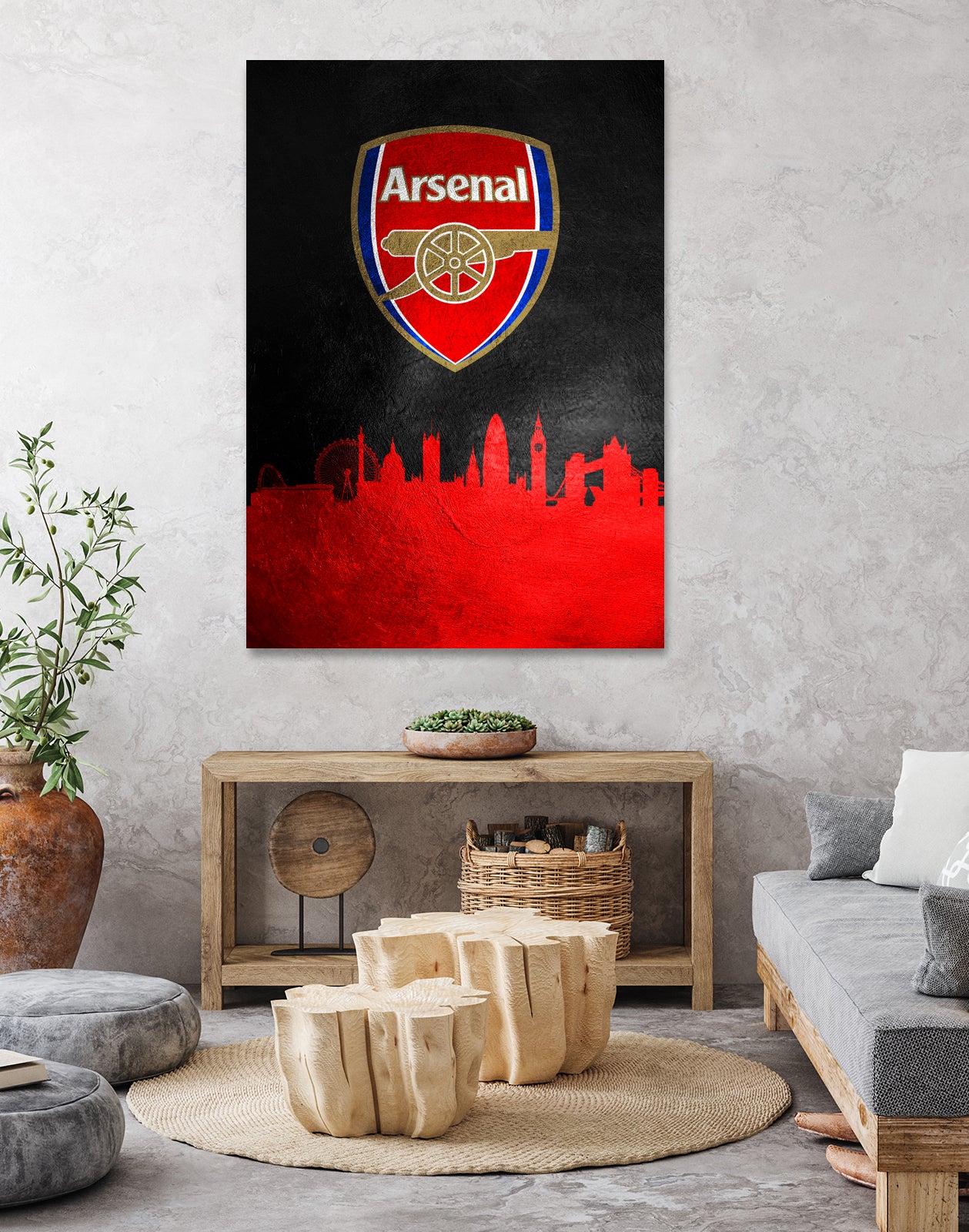 Arsenal FC Skyline by Adrian Baldovino on GIANT ART - red vector illustration