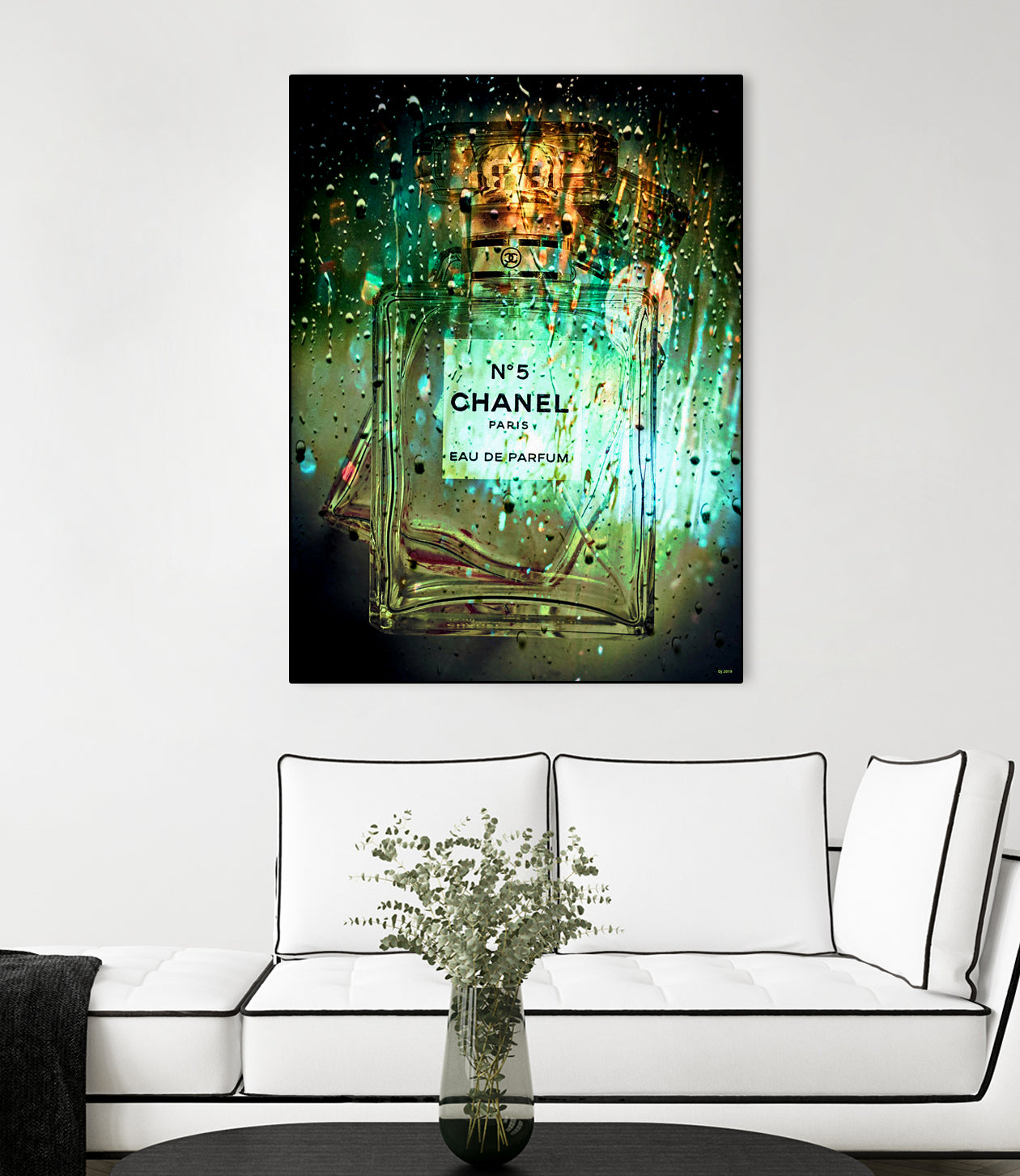 No 5 Water Drops by Daniel Janda on GIANT ART - green mixed media