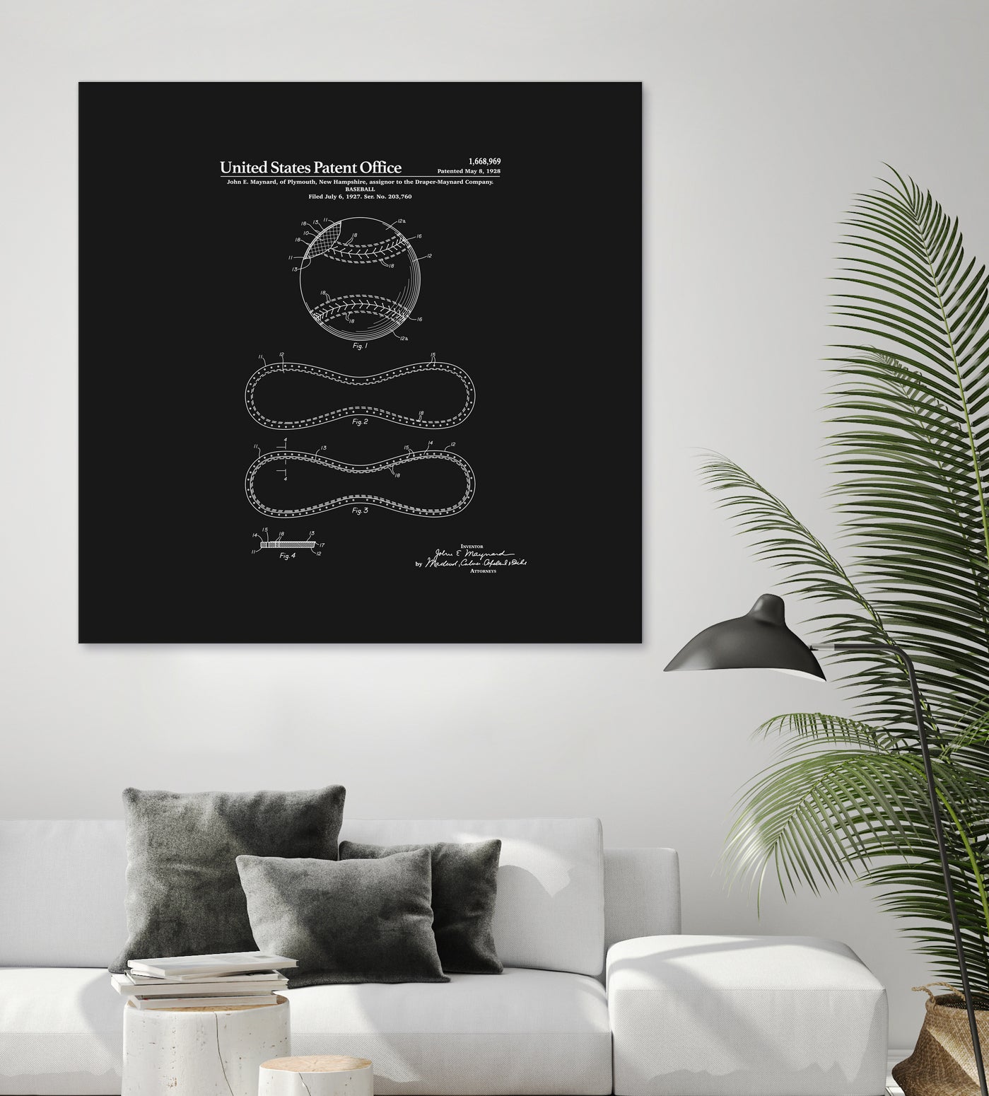 Baseball Patent - Black by Finlay McNevin on GIANT ART - black typography