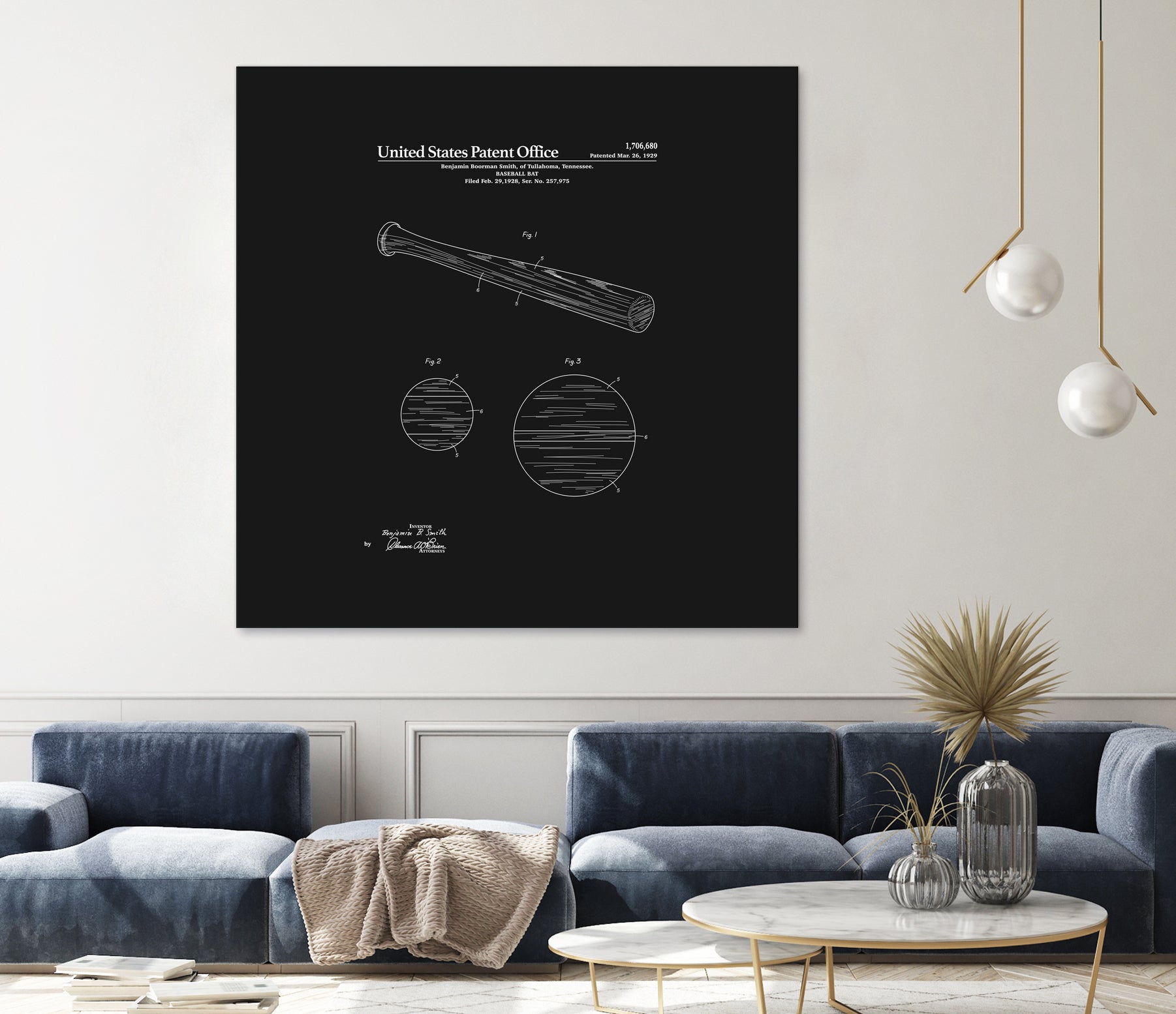 Baseball Bat Patent - Black by Finlay McNevin on GIANT ART - black typography