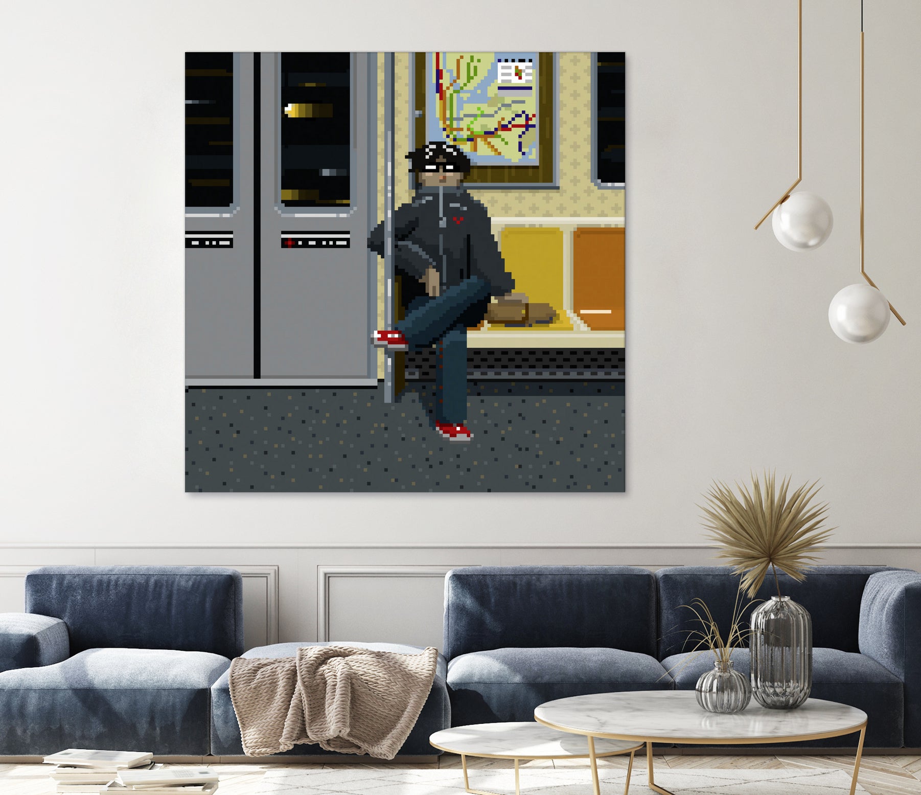 NYC Subway Portrait 001 by Christopher Pace on GIANT ART - fuchsia digital drawing