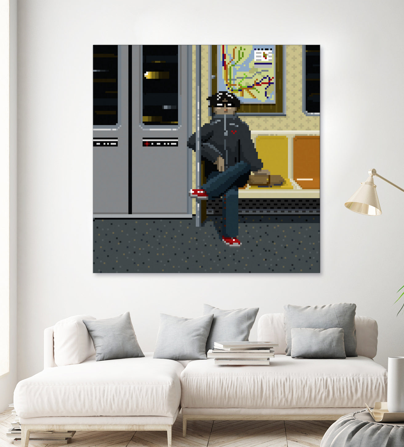 NYC Subway Portrait 001 by Christopher Pace on GIANT ART - fuchsia digital drawing