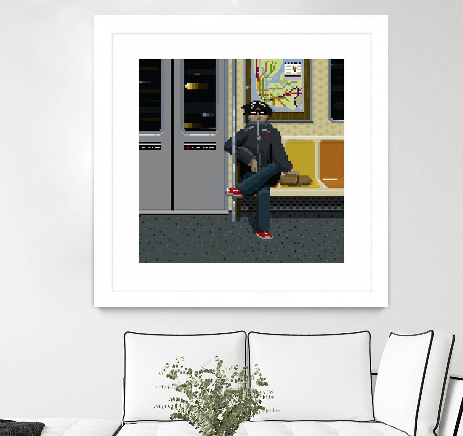 NYC Subway Portrait 001 by Christopher Pace on GIANT ART - fuchsia digital drawing