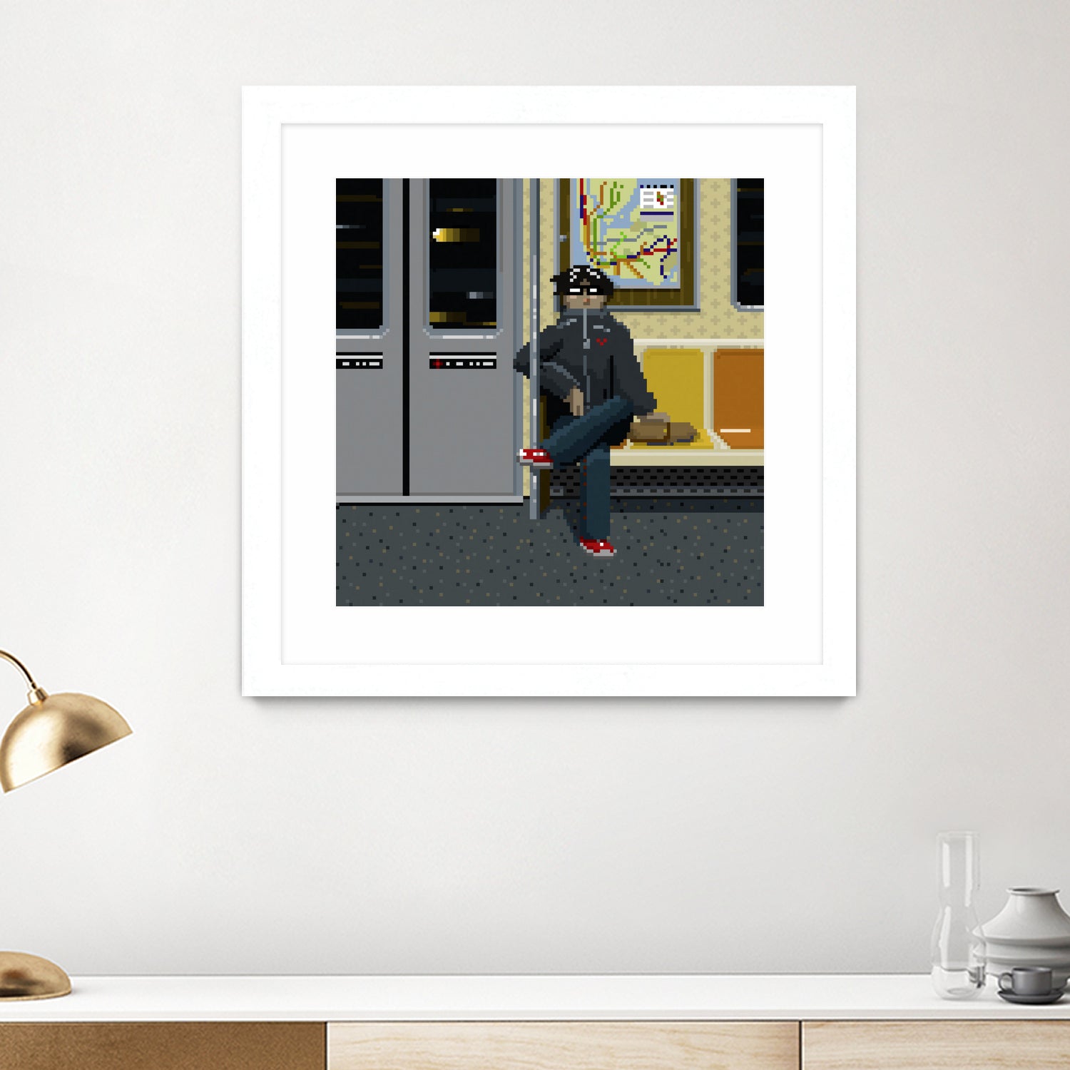 NYC Subway Portrait 001 by Christopher Pace on GIANT ART - fuchsia digital drawing