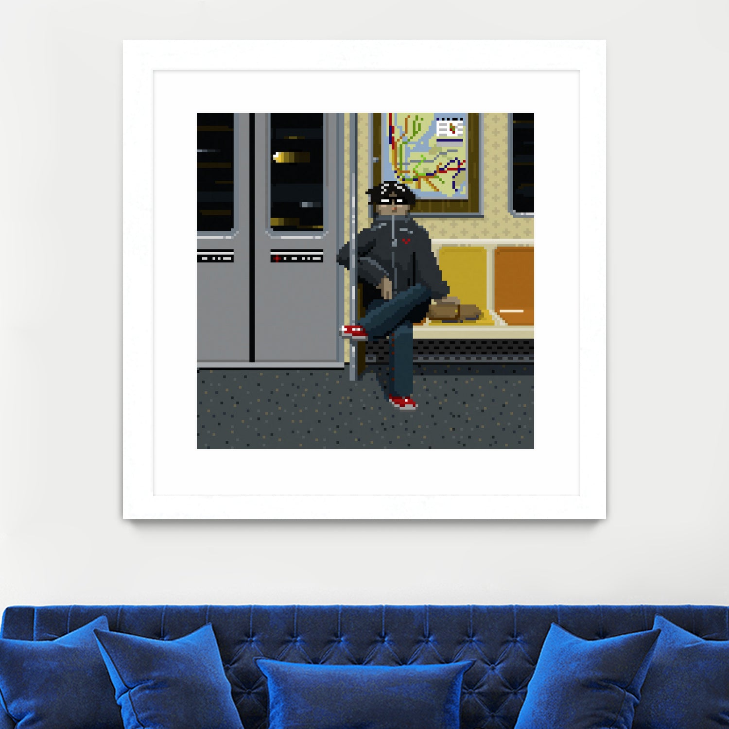 NYC Subway Portrait 001 by Christopher Pace on GIANT ART - fuchsia digital drawing