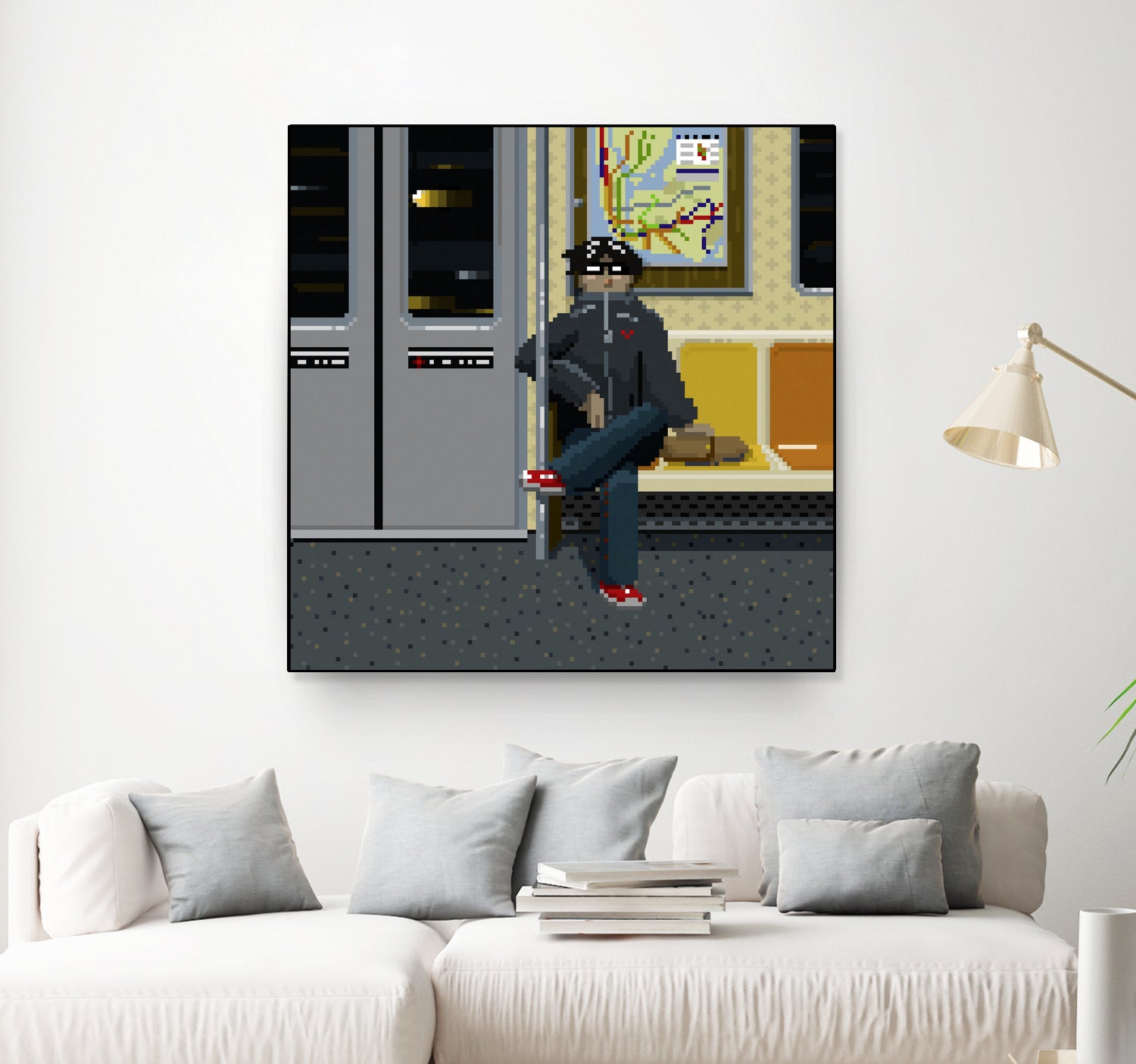 NYC Subway Portrait 001 by Christopher Pace on GIANT ART - fuchsia digital drawing