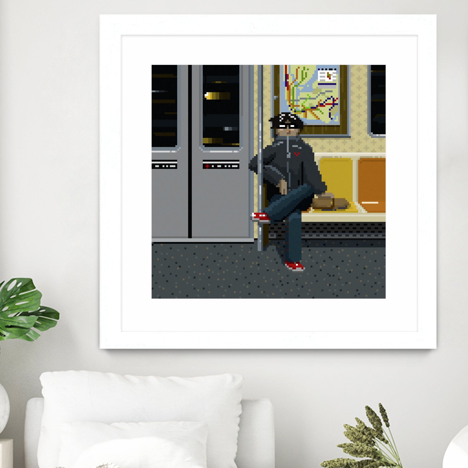 NYC Subway Portrait 001 by Christopher Pace on GIANT ART - fuchsia digital drawing