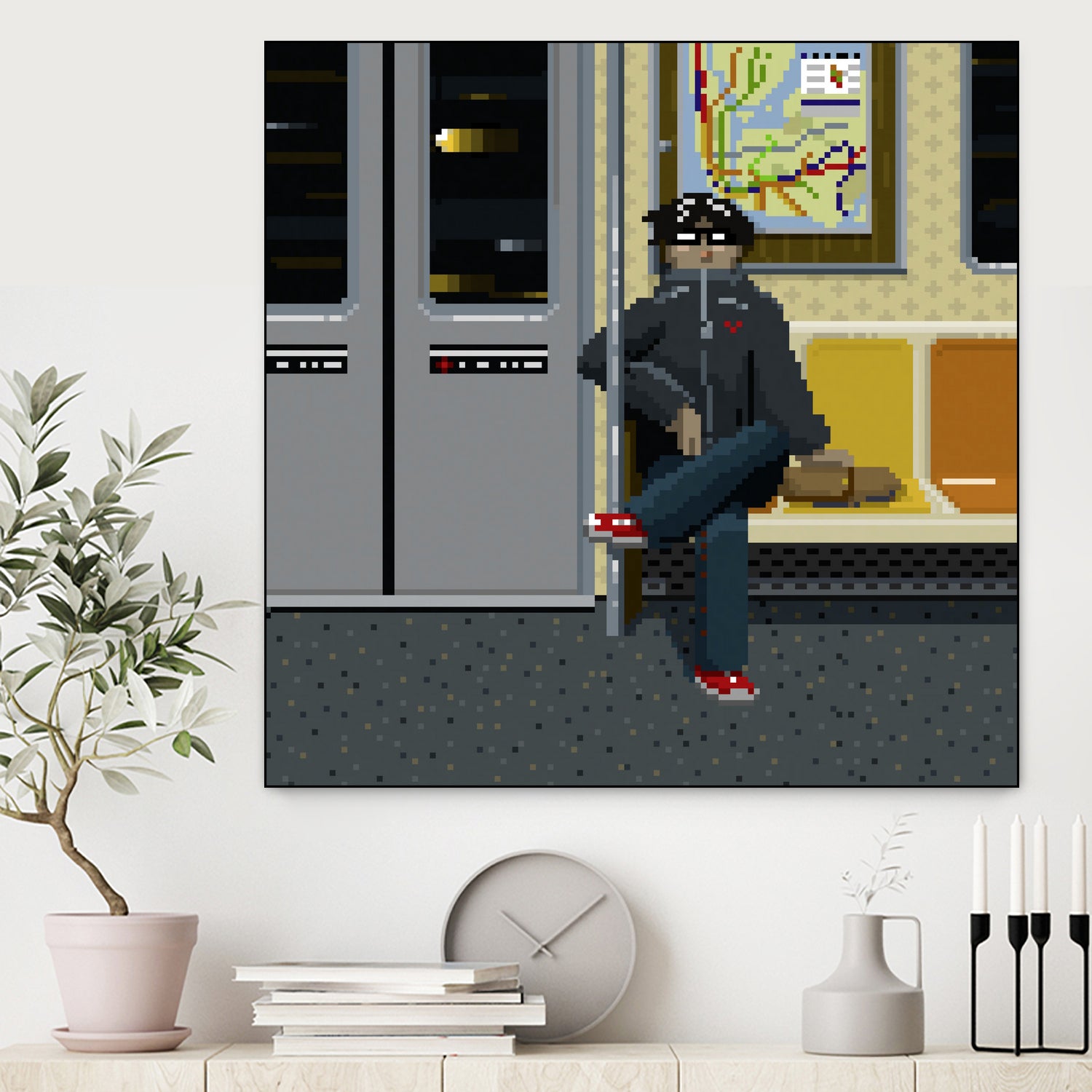 NYC Subway Portrait 001 by Christopher Pace on GIANT ART - fuchsia digital drawing