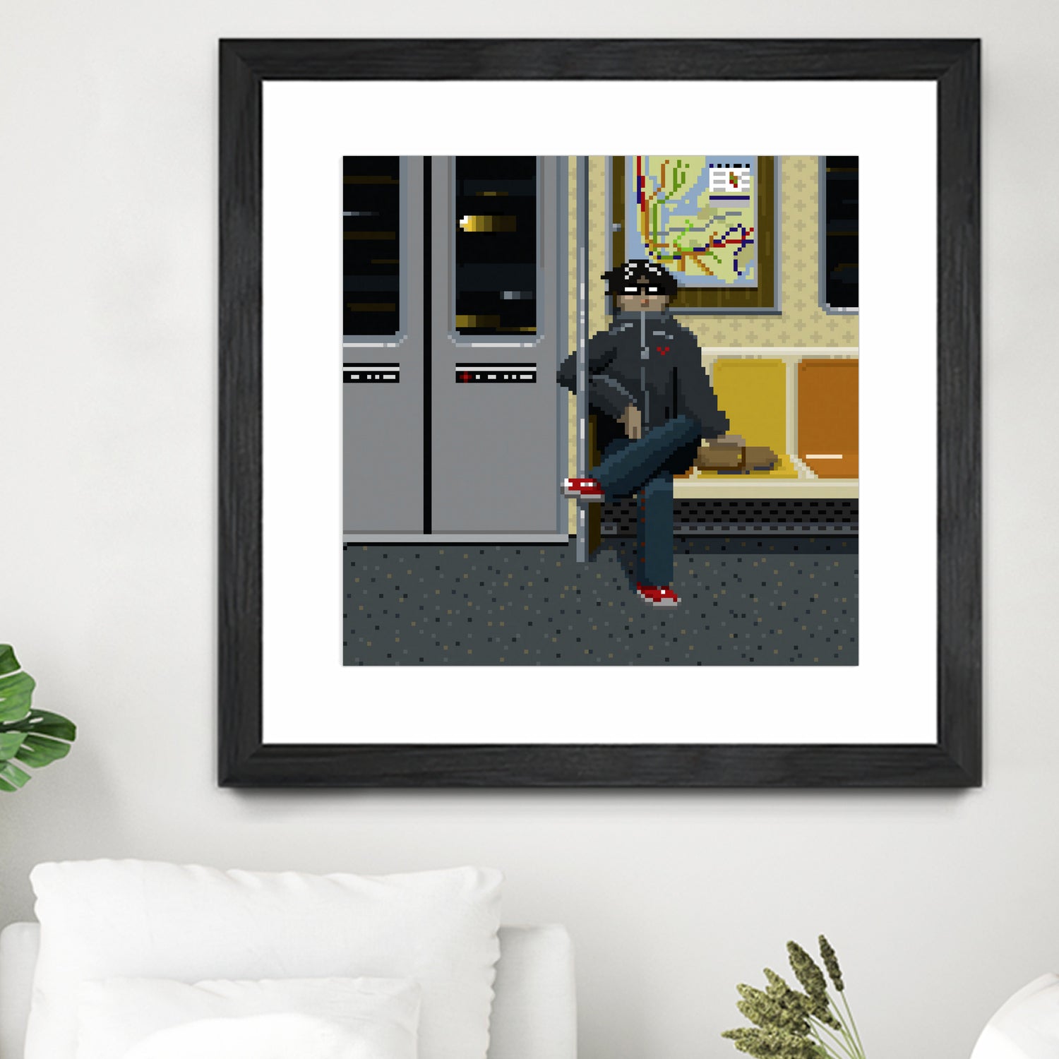 NYC Subway Portrait 001 by Christopher Pace on GIANT ART - fuchsia digital drawing