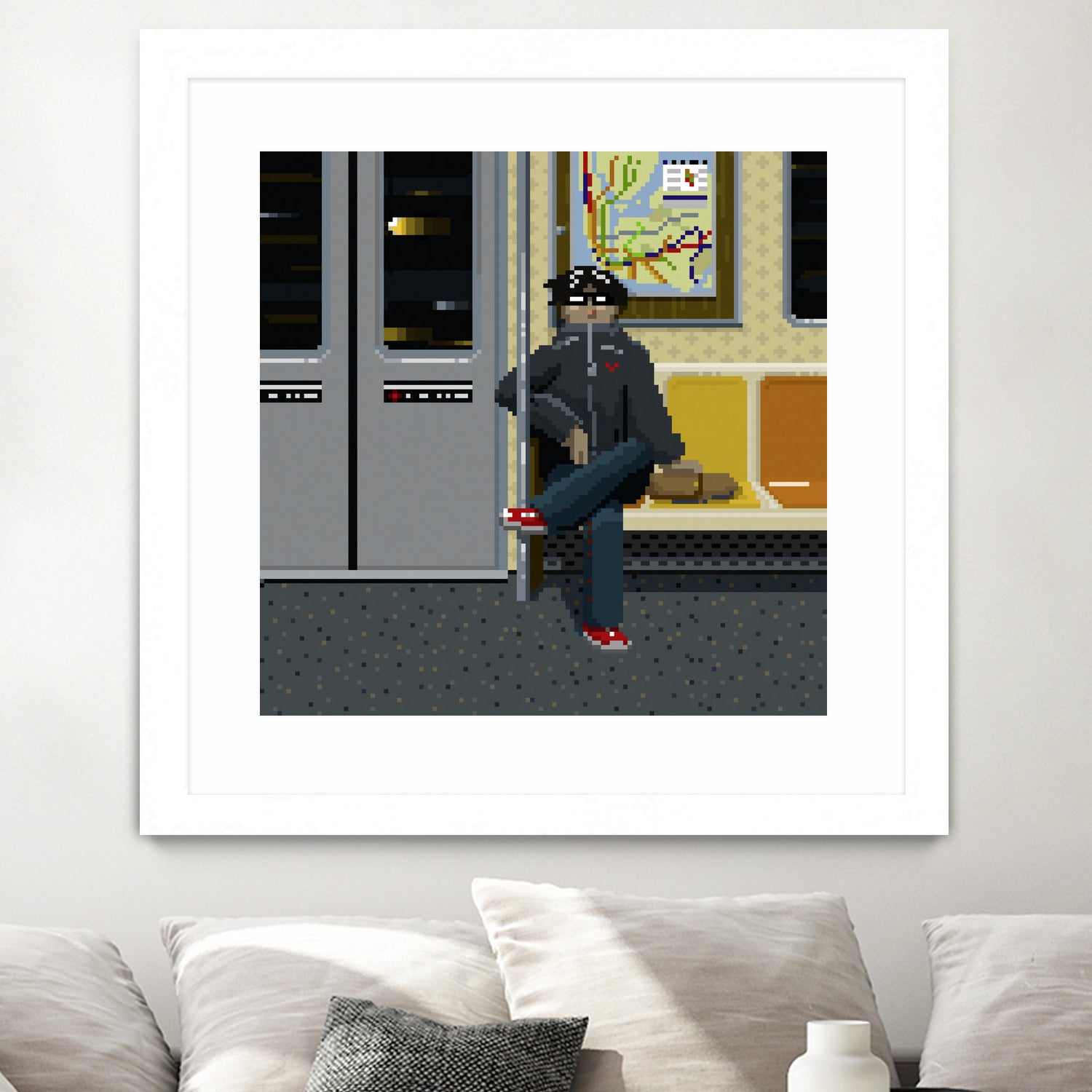 NYC Subway Portrait 001 by Christopher Pace on GIANT ART - fuchsia digital drawing