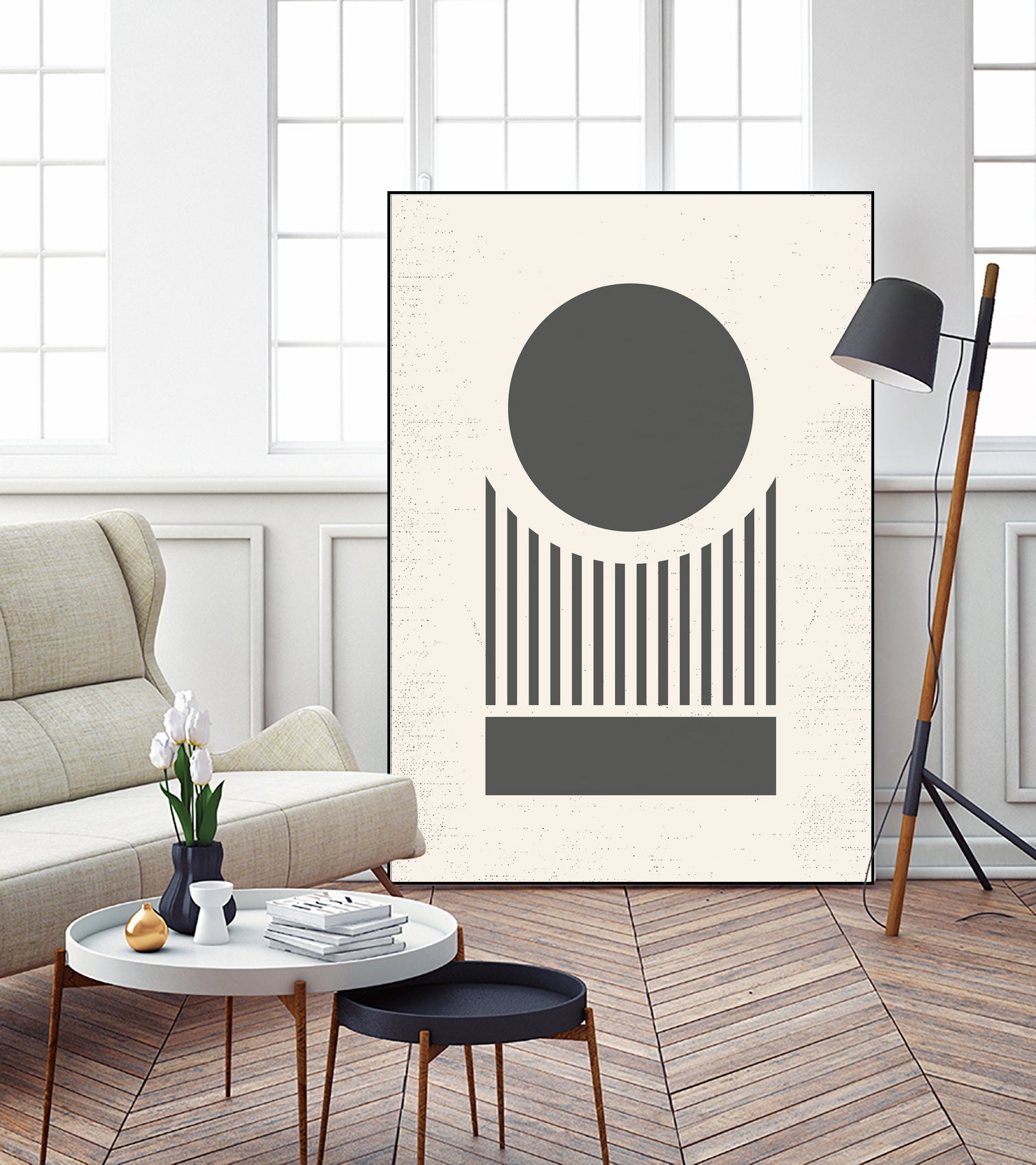 Mid Century Modern Geometry 02 by Studio North on GIANT ART - black digital drawing