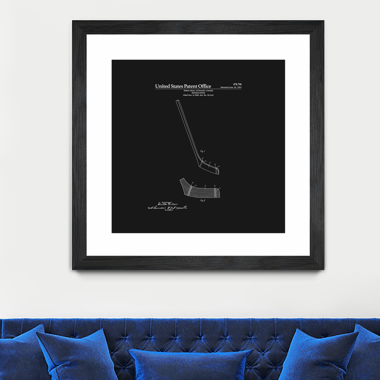 Hockey Stick Patent - Black by Finlay McNevin on GIANT ART - black typography