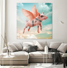 Little pig Can Fly by Vin Zzep on GIANT ART - white photo illustration