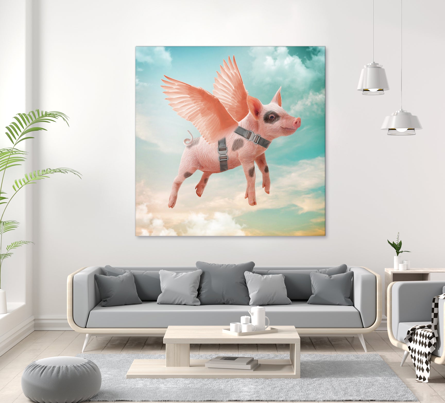 Little pig Can Fly by Vin Zzep on GIANT ART - white photo illustration