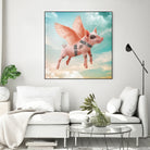 Little pig Can Fly by Vin Zzep on GIANT ART - white photo illustration