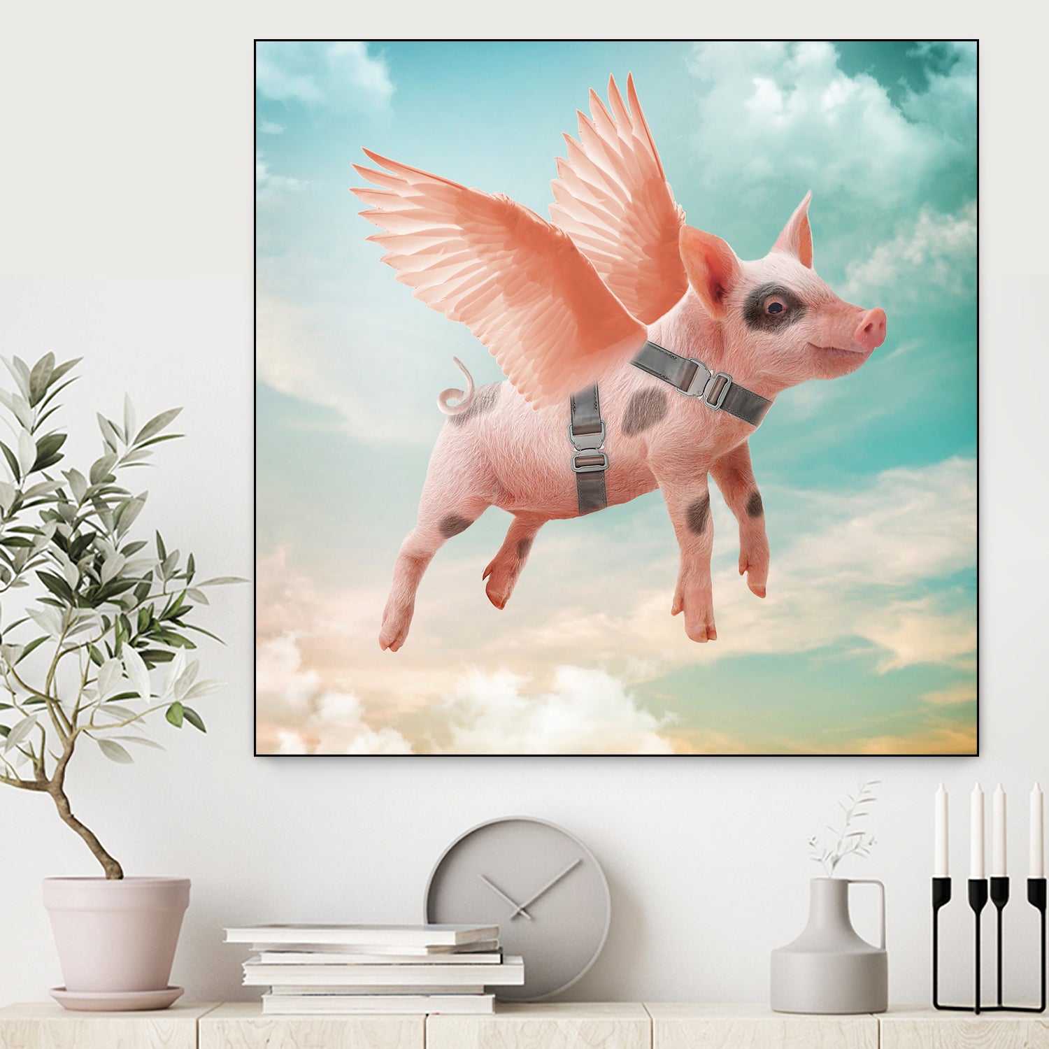 Little pig Can Fly by Vin Zzep on GIANT ART - white photo illustration