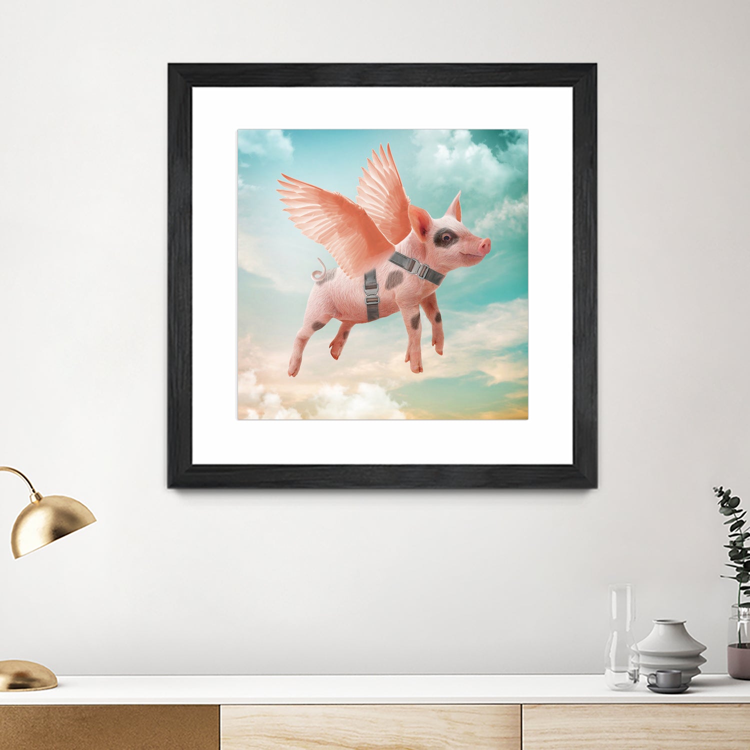 Little pig Can Fly by Vin Zzep on GIANT ART - white photo illustration