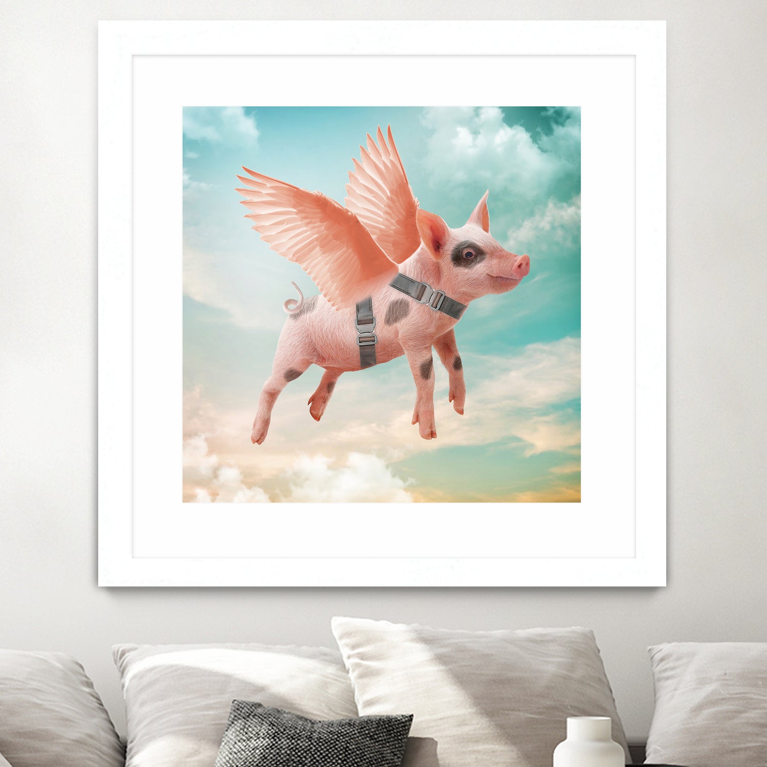 Little pig Can Fly by Vin Zzep on GIANT ART - white photo illustration